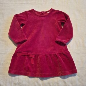Hanna Andersson girls size 85 or 2T red velour dress, VGUC